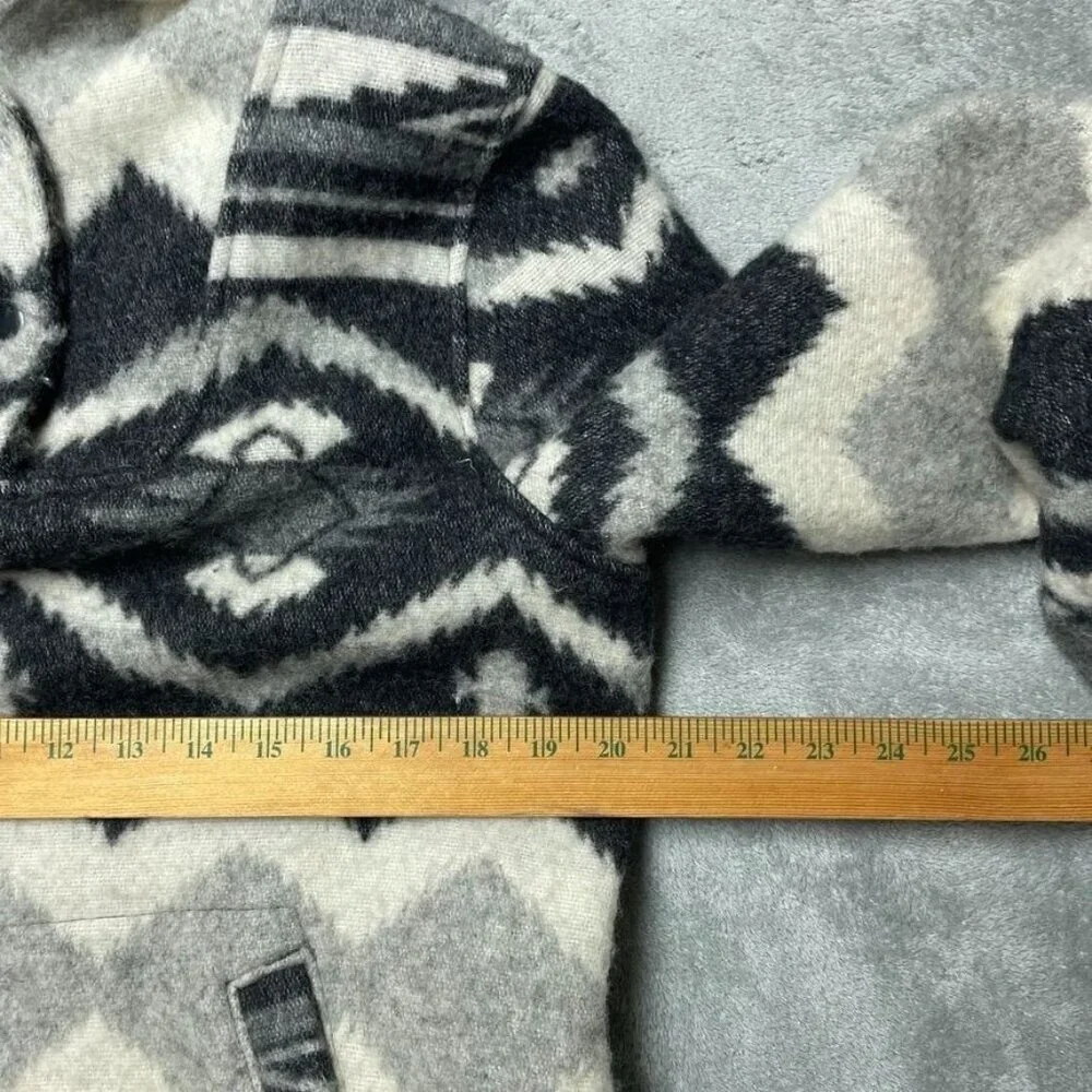 Woolrich Womens Hooded Wool Blend Pullover Sweater M Tribal Pattern c099 - Picture 3 of 10